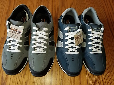 #ad New Mens Skechers Classic Memory Foam Athletic Shoes Larson Blue Gray11 12 13 14 $39.16