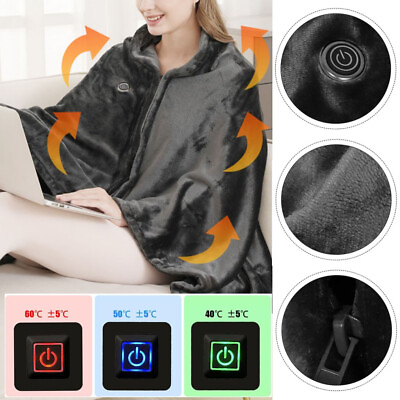 #ad USB Electric Heated Blanket Fleece Portable Heated Throw Winter Warm Shawl US $63.07
