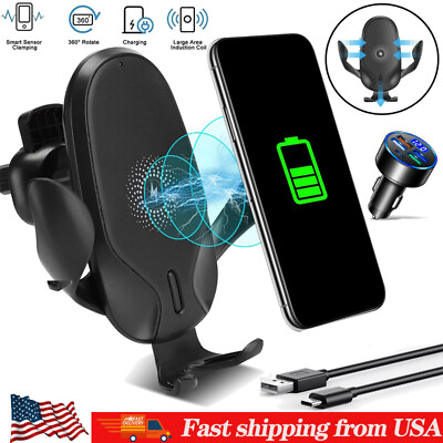 #ad Wireless Charger Car Mount Air Vent Phone Holder For iPhone 15 14 13 12 Pro Max $13.99
