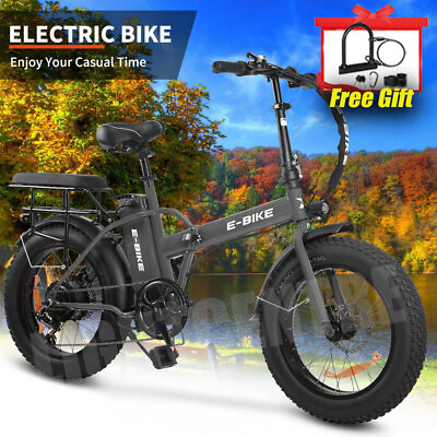 #ad Ebike 20quot; 750W Electric Folding Fat Tire Mountain Snow Bike Bicycle City Grey $699.99