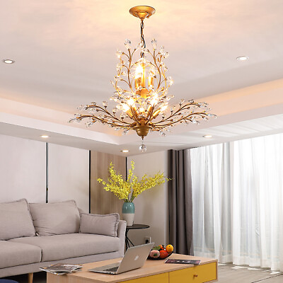 #ad Modern Crystal Chandelier K9Glass LED Ceiling Light Fixture Hanging Pendant Lamp $399.99