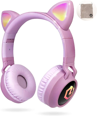#ad Wireless Bluetooth Headphones for Kids Kid Headphone Over Ear with LED Lights $33.55