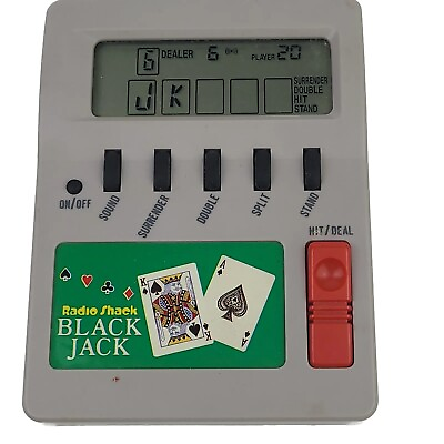 #ad Vintage Radio Shack Blackjack Handheld Electronic Card Game 1993 Tandy *Tested* $8.09