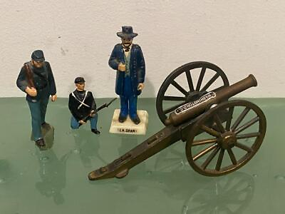 #ad Civil War Union Vtg Soldier Lot 4 General Grant Washington Brass Cannon Japan $32.99