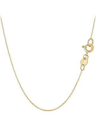 #ad REAL Solid 10K Yellow Gold Thin Box Chain Pendant Necklace Italian Made Gold $104.99