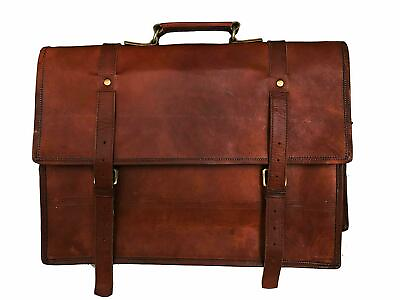 #ad 18quot;laptop bag computer case shoulder bag for men Leather antique messenger bag $51.70