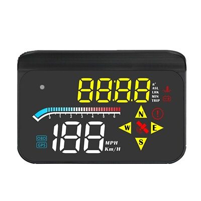 #ad Car Head Up Display HUD Digital Speedometer Projector OBD2 GPS Overspeed Alarm $40.89