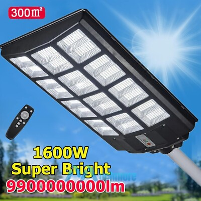 #ad 9900000000LM Commercial Solar Street LED Light Dusk to Dawn 300m² Area Road Lamp $129.69