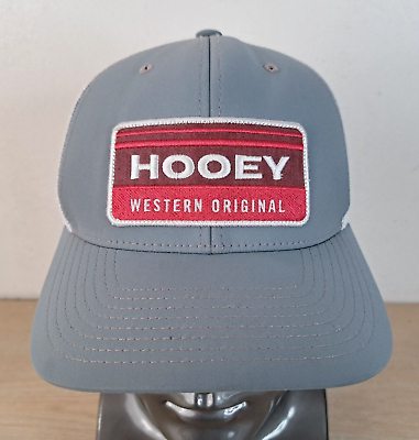 #ad HOOEY WESTERN ORIGINAL ADJUSTABLE SNAPBACK TRUCKER MESH HAT CAP GRAY RANCH WEAR $18.95
