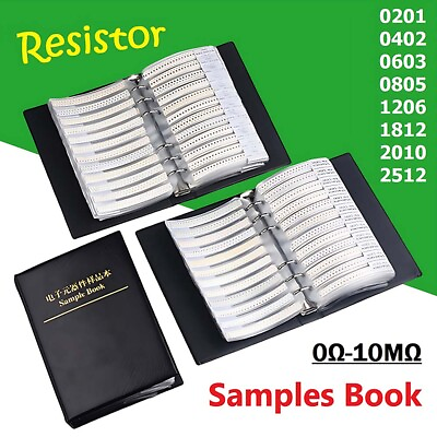 #ad SMD SMT Resistor Components Samples Book Assorted Kits 0Ω to 10MΩ Various Type $16.47
