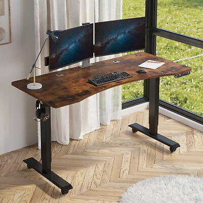 #ad 55quot; Modernchamp Electric Sit Standing Desk Height Adjustable edge Table Office $160.99