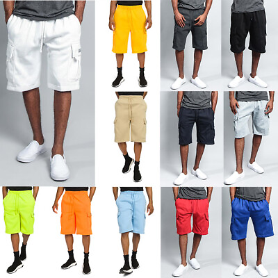 #ad G Style USA Men#x27;s Heavy Weight Fleece Cargo Pocket Sweat Short Pants S 6XL FS76 $29.95