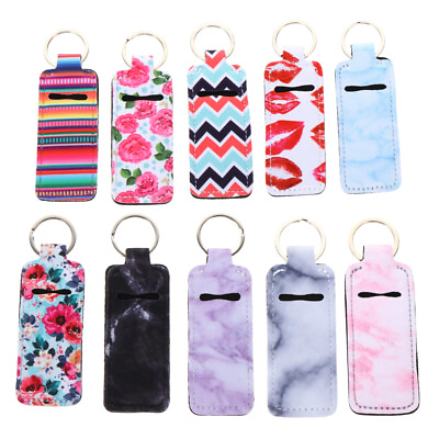 #ad 10pcs Keychain Lipstick Holder Keyring Pouch Stylish and Practical $10.28