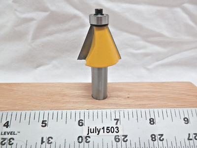 #ad 1 NEW Yonico 22.5° Chamfer Carbide Tip Router Bit 1 2 Shank Bearing y4 $14.90
