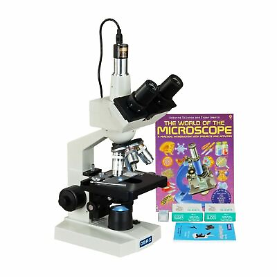 #ad OMAX 40X 2500X LED Trinocular Lab Microscope5MP CameraSlidesBookLens Paper $387.99