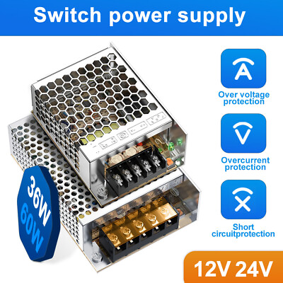 #ad Switch Power Supply Transformer AC 110V 240V To DC12V 24V Adapter For LED Strip $11.74