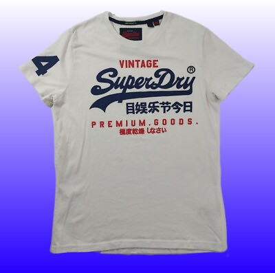#ad Vintage Superdry Impresión Gráfica Camiseta Estilo béisbol Hombre Mediano $25.00