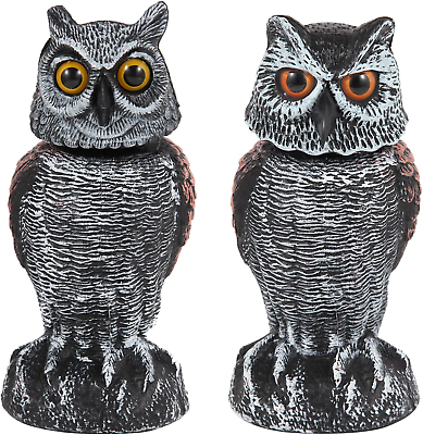 #ad Rotating Head Fake Owl Decoys 2 Pack Nature Inspired Bird Deterrents Pest Repe $42.81