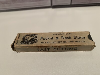#ad Vintage Bear Creek Aluminum Oxide Pocket amp; Desk Stone w Sleeve Tool 3 1 2quot; Long $14.40