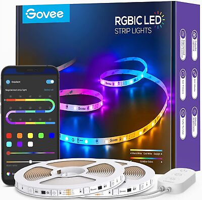 #ad Govee 65.6ft RGBIC LED Strip Lights Color Changing Strips 65.6ft $77.35