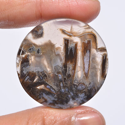 #ad Natural Stick Agate Round Shape Cabochon Loose Gemstone 51 Ct. 35X35X5 mm A 858 $6.30