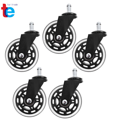 #ad NEW 5Pcs Office Chair Caster Rubber Swivel Wheels Replacement Heavy Duty 3 inch $22.47