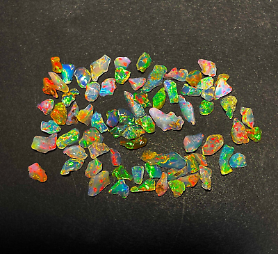 #ad Natural AAA Quality Multi Fire Ethiopian Opal Polish Rough Loose Gemstone 200 CT $27.99