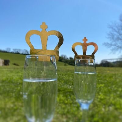 #ad Kings Coronation Glass Toppers Street Party Crown Decorations x 10 GBP 6.95