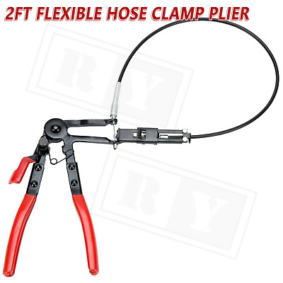 #ad 2FT Flexible Hose Clamp Plier Wire Long Reach for Car Truck Fuel Oil Water Pipe $13.95