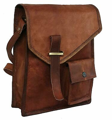 #ad 11quot; Men#x27;s Rustic Genuine Leather Messenger Shoulder Bag Small Cross Body Satchel $36.89