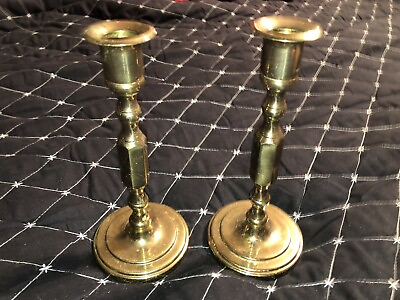 #ad Pair Baldwin Brass Candlesticks Taper Candle Stick Holders 7 1 2quot; Colonial Decor $40.00