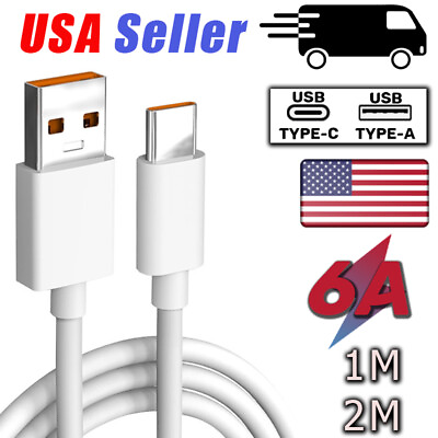 #ad USB Type C Data USB A to USB C Fast Charge Cable Cord Charger Charging Sync 6A $3.49