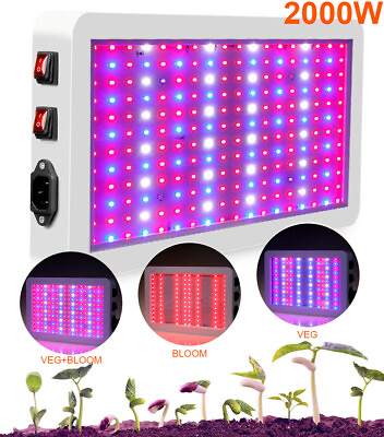 #ad 2000W LED Grow Lights with Dual Switch Double Chips Full Spectrum Plant Light US $64.30