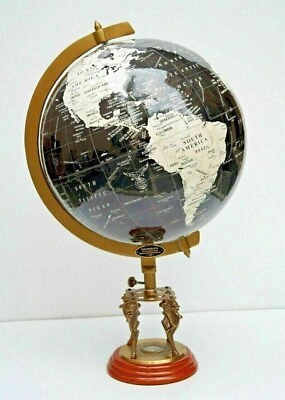 #ad Antique Globe World Map Earth Globes With Designer Lions Base Compass $423.20