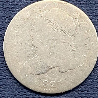 #ad 1821 Capped Bust Dime 10c Circulated #54606 $49.99