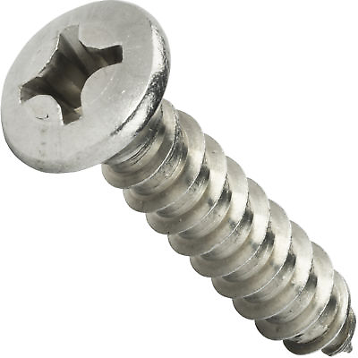 #ad #10 Self Tapping Sheet Metal Screws Phillips Oval Head Stainless Steel All Sizes $682.31