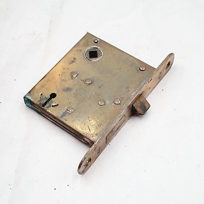 #ad Vintage Mortise Lock Door Hardware Salvage Skeleton Keyhole NO Key Rounded Edges $24.00