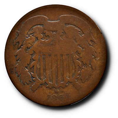 #ad 1864 Two Cent 2C Piece AG $7.95