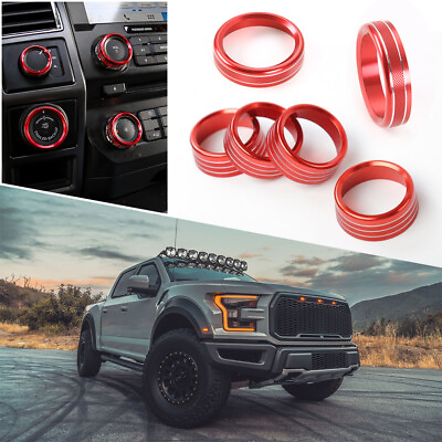 #ad 6x Red Air Conditioner Audio 4WD Switch Button Cover For Ford F 150 XLT 2015 20 $17.49