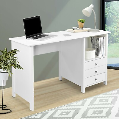 #ad White Techni Mobili Contemporary Home Office Dorm Study Desk W 3 Drawers *NEW* $160.92