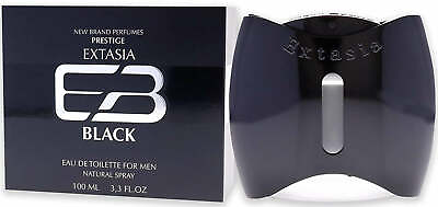 #ad Prestige Extasia Black by New Brand cologne for men EDT 3.3 3.4 oz New In Box $11.36