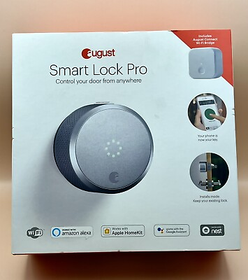 #ad August Smart Door Lock Pro Silver ASL 03 AC R1 Open Box Never Installed $135.00