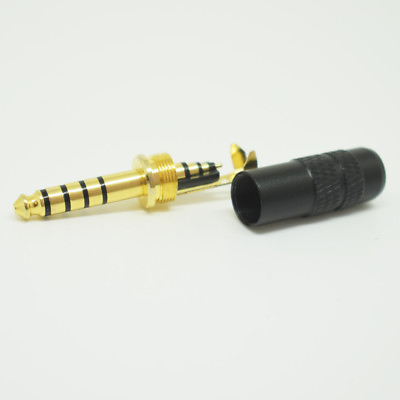 #ad 4x Black Aluminum Shell Gold 4.4mm 4 Pole Repair Headphone Plug Audio Connector $18.50