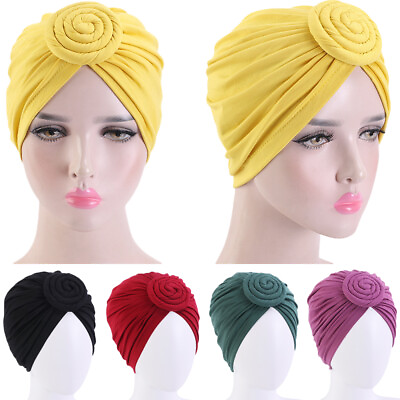 #ad Fashion Women Knot Twist Turban Hat Muslim Indian Hair Loss Chemo Cap Headwear C $6.99