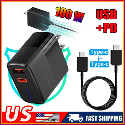 #ad 100W Fast Charging USB LED Charger PD Quick Charge For Samsung S24 S23 S22 S21 $4.99