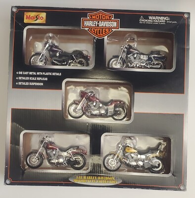 #ad Harley Davidson Motorcycles 5 piece Set 1 18 Diecast Models by Maisto $27.00