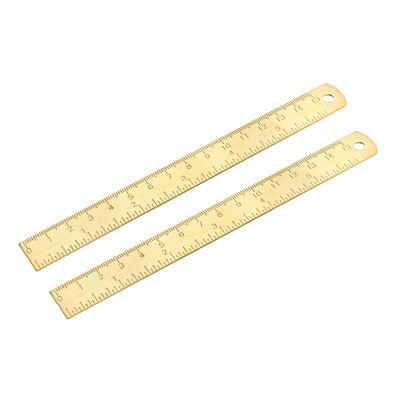 #ad Straight Ruler 150mm 6 Inch Brass Measuring Tool with Hanging Hole 2pcs $11.50