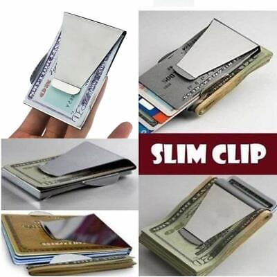 #ad Money Clip Slim Minimalist Wallets Double Sided Slim wallet Credit Card Holder $8.99