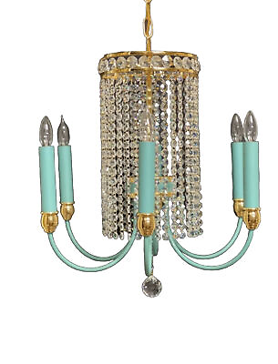 #ad Hollywood Regency Strass Swarovski Crystal Brass Chandelier Vintage Germany $995.00