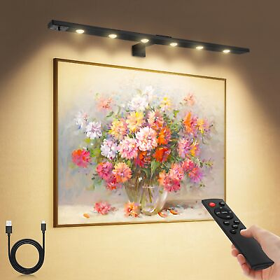 #ad 22#x27;#x27;Led Picture Light for Wall Art with Remote 6000mAh Rechargeable Battery ... $53.91